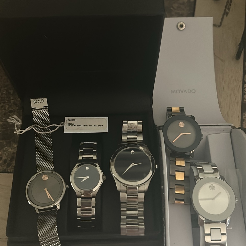 Movado Men's and women’s watches. Each sold separately